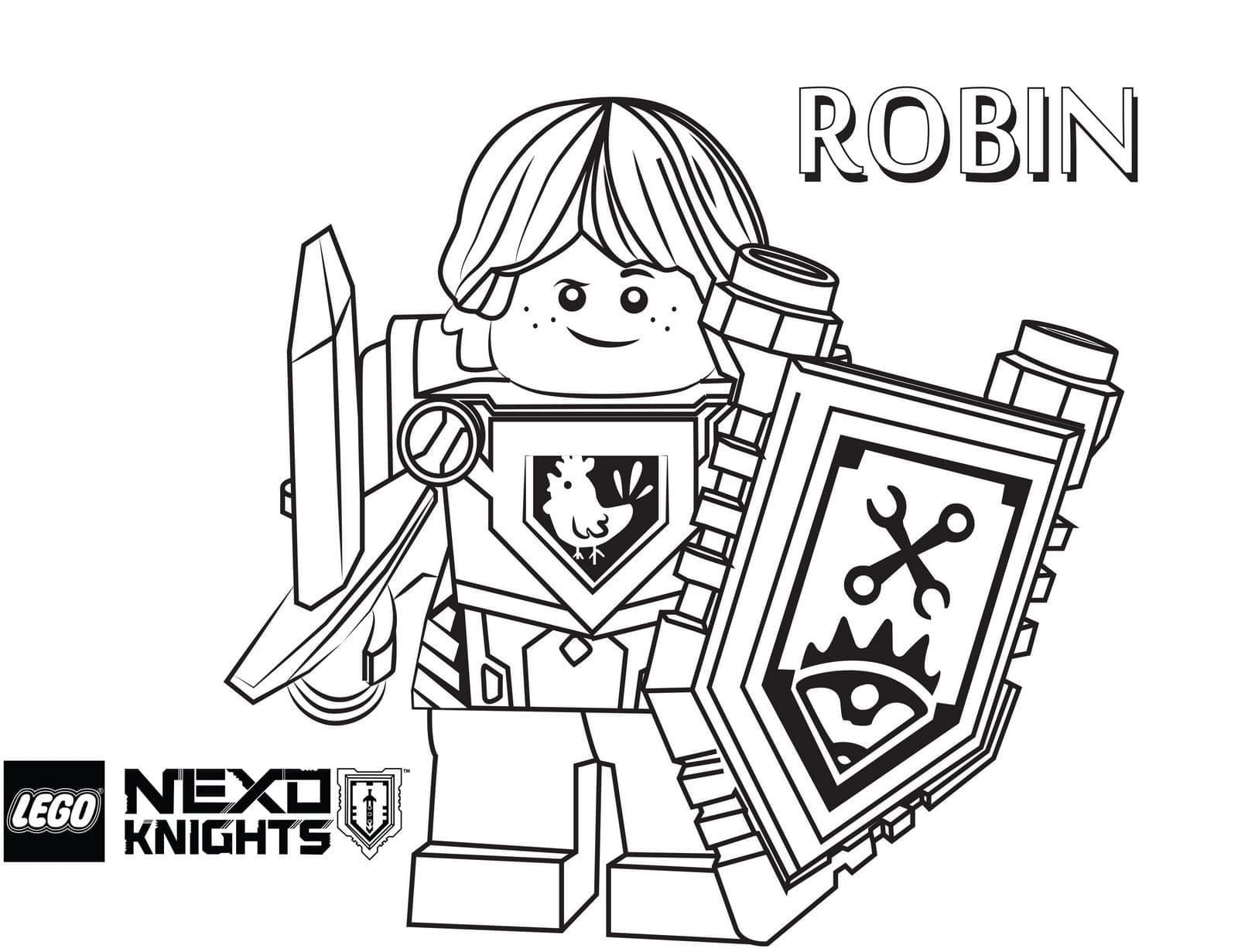 Desenho de Robin de Lego Nexo Knights para Colorir e Pintar