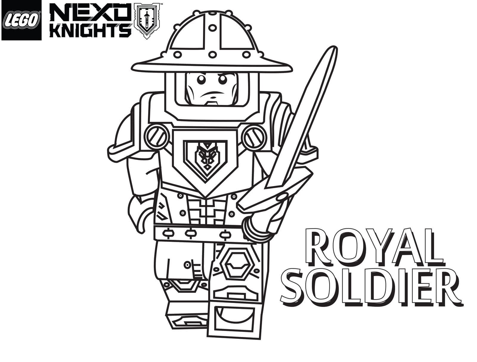 Desenho de Royal Soldier Nexo Knights para Colorir e Pintar