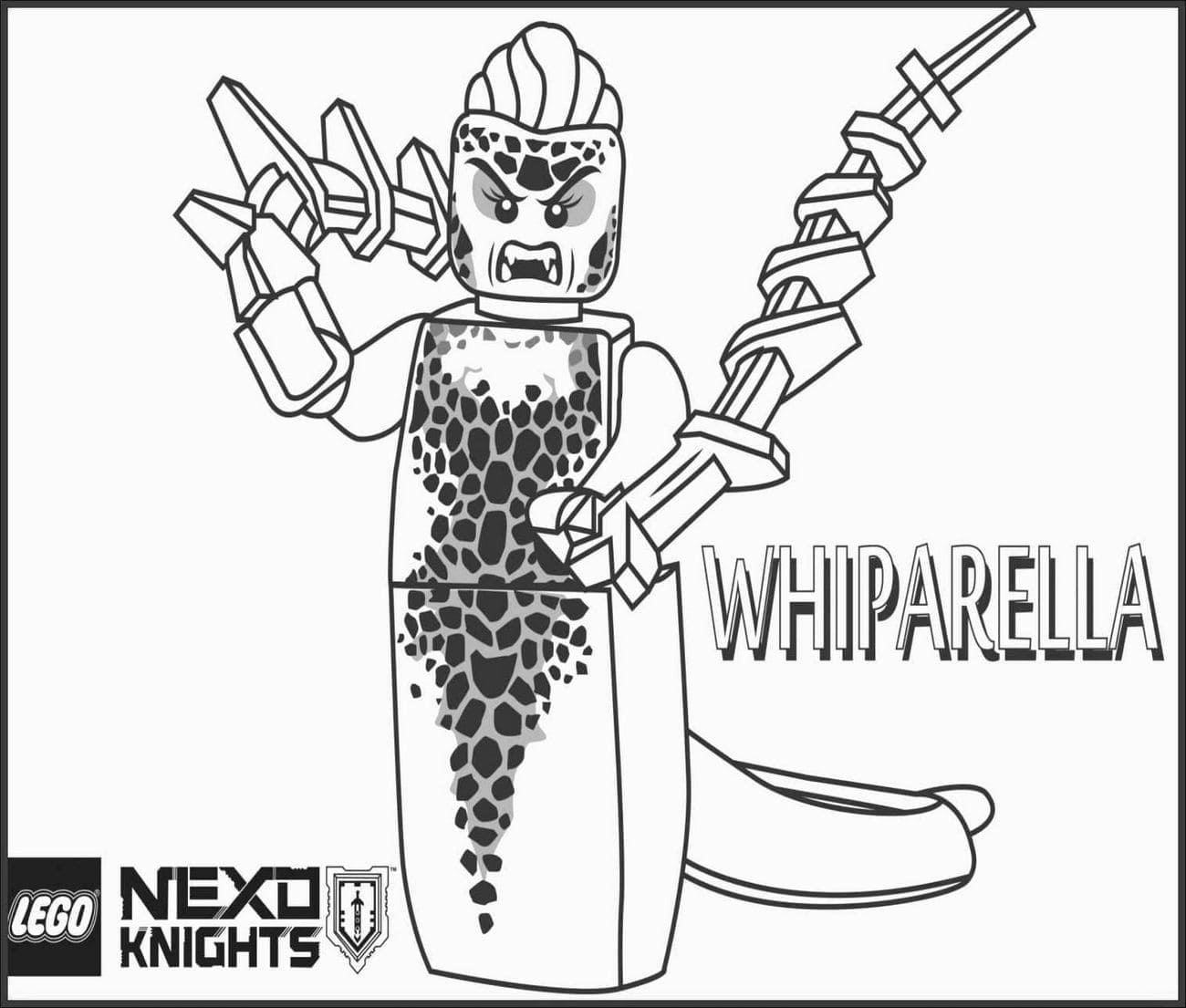 Desenho de Whiparella de Lego Nexo Knights para Colorir e Pintar