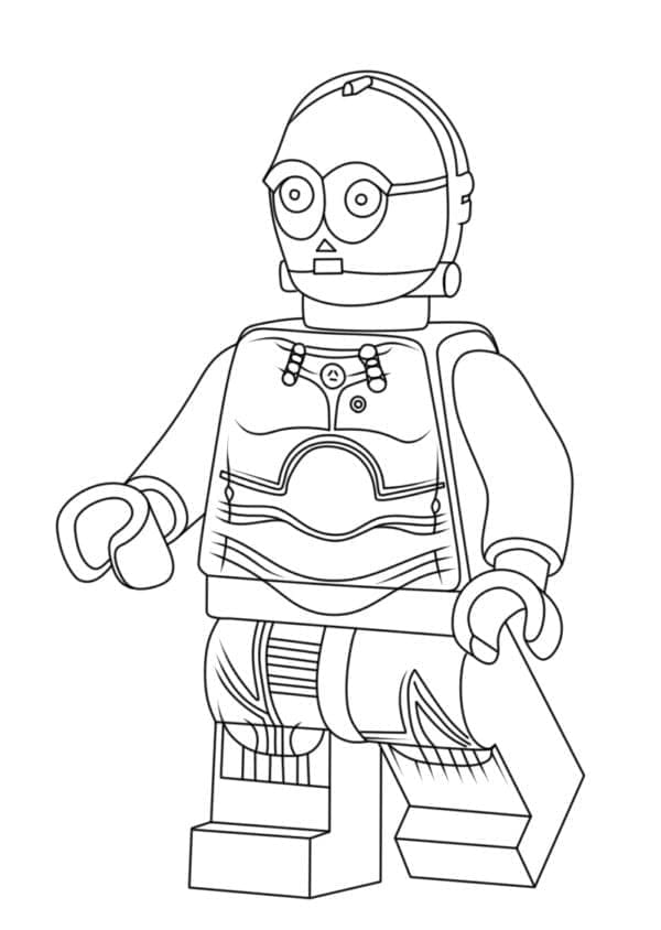 Desenho de C 3Po Lego Star Wars para Colorir e Pintar
