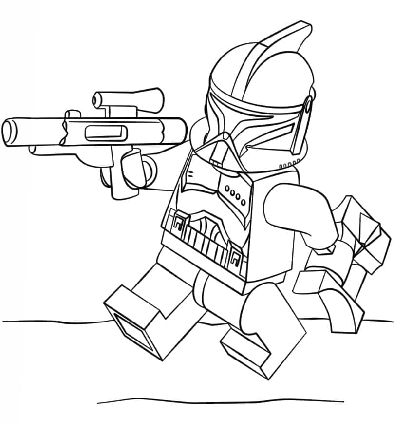 Desenho de Clone Trooper Lego Star Wars para Colorir e Pintar