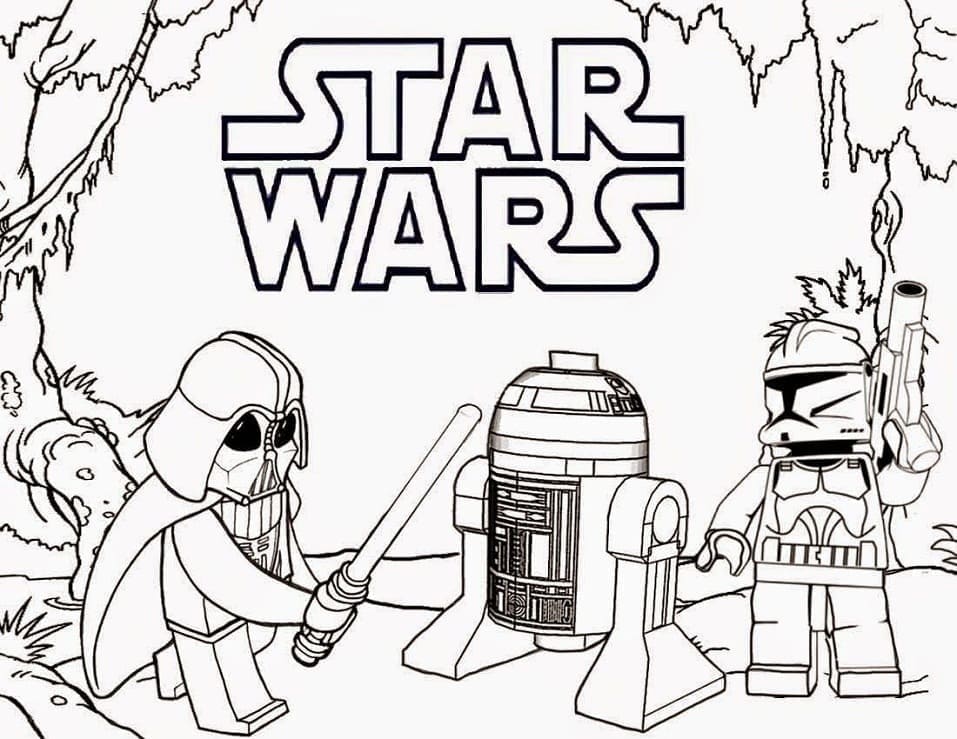 Desenho de Foto de Lego Star Wars para Colorir e Pintar