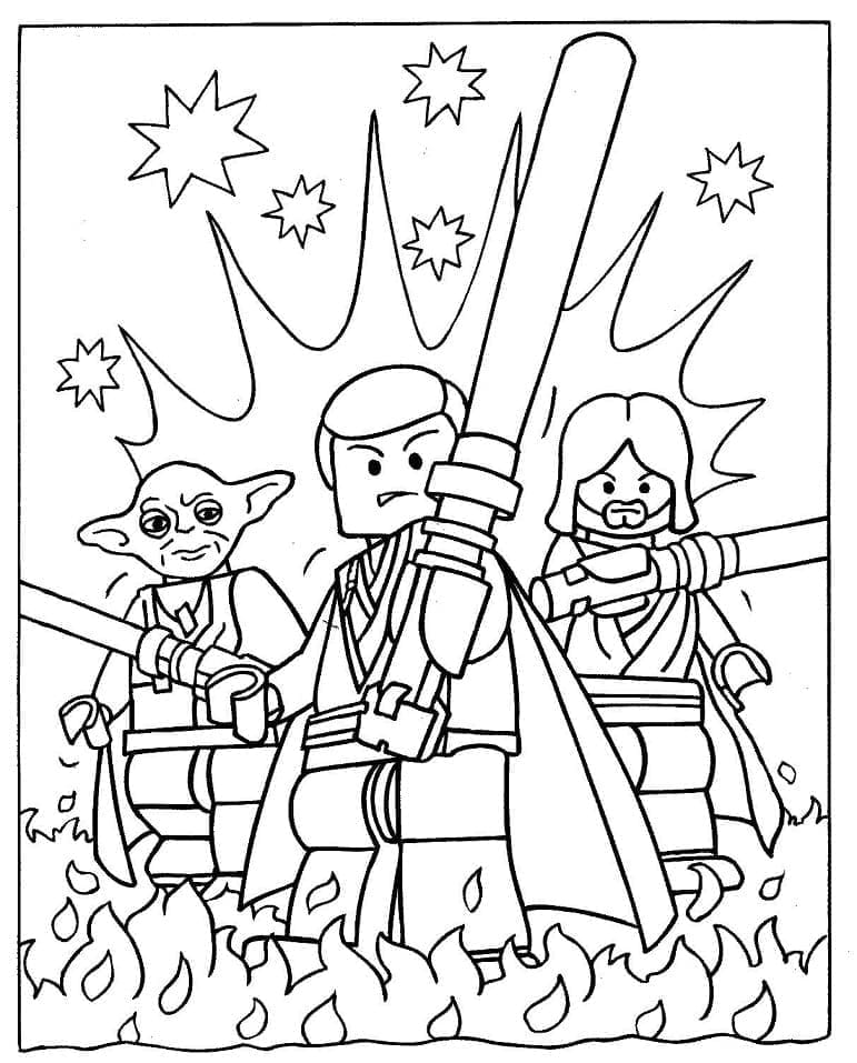Desenho de Imagem de Lego Star Wars para Colorir e Pintar