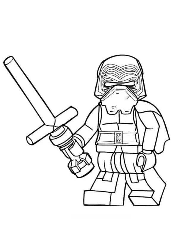 Desenho de Kylo Ren Lego Star Wars para Colorir e Pintar