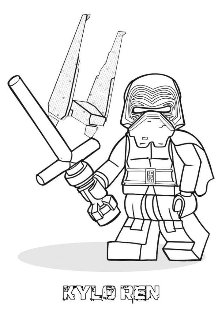Desenho de Kylo Ren de Lego Star Wars para Colorir e Pintar