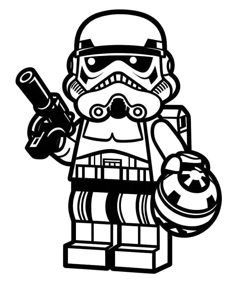 Desenho de Lego Star Wars Grátis para Colorir e Pintar