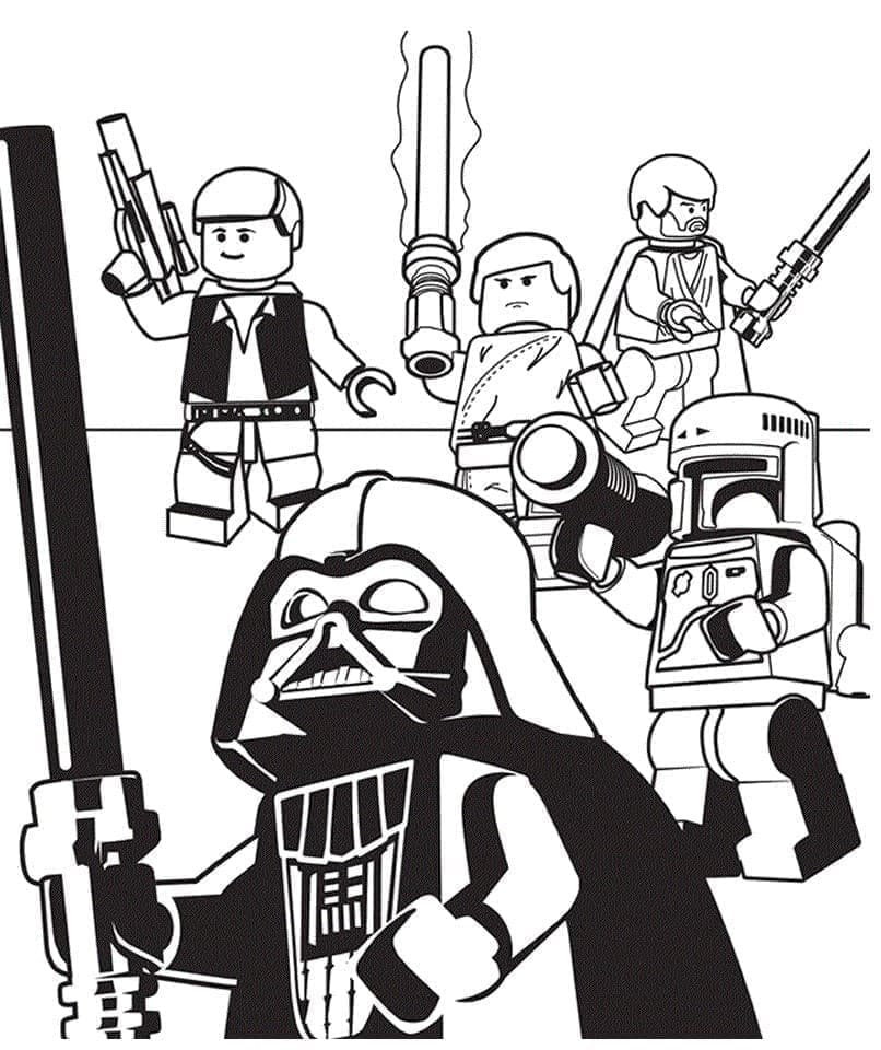 Desenho de Lego Star Wars Imprimivel para Crianças para Colorir e Pintar
