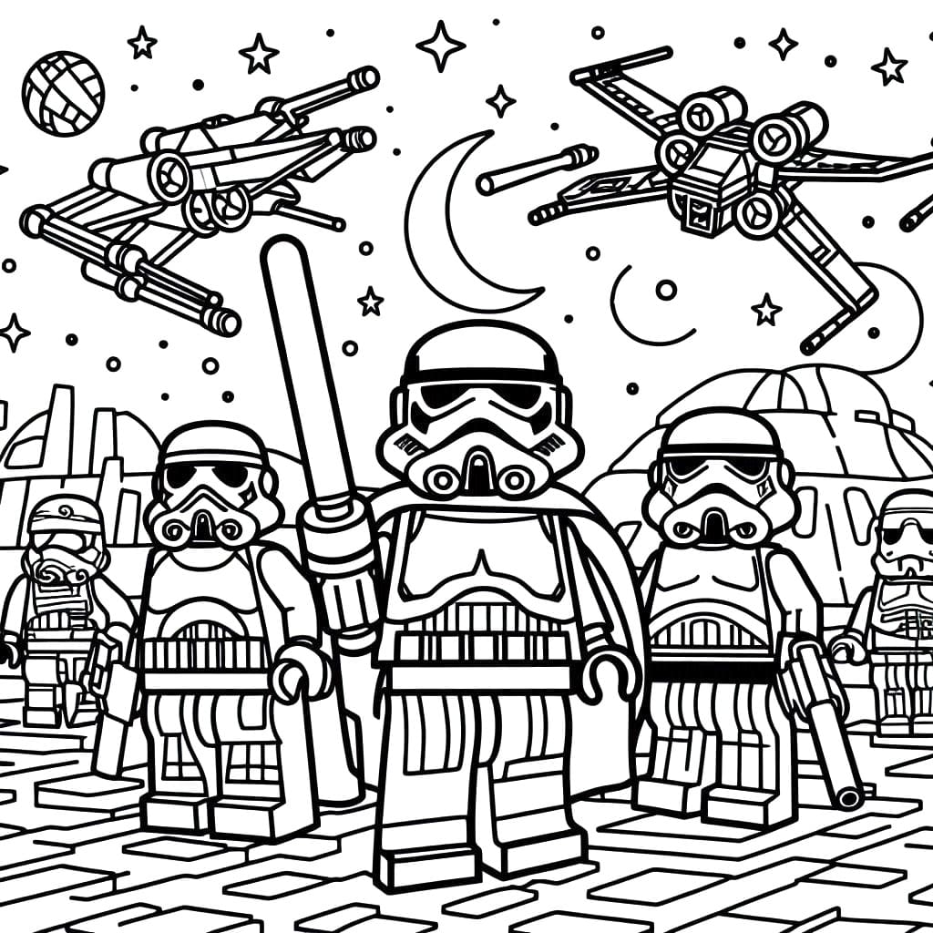 Desenho de Lego Star Wars Imprimivel para Colorir e Pintar