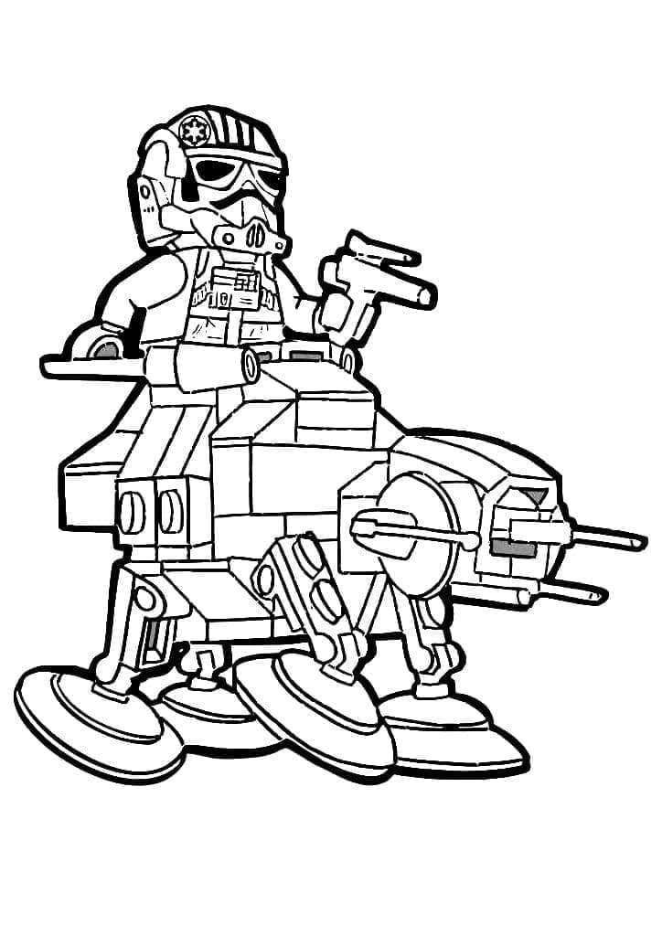 Desenho de Lego Star Wars para Crianças de 1 Ano para Colorir e Pintar