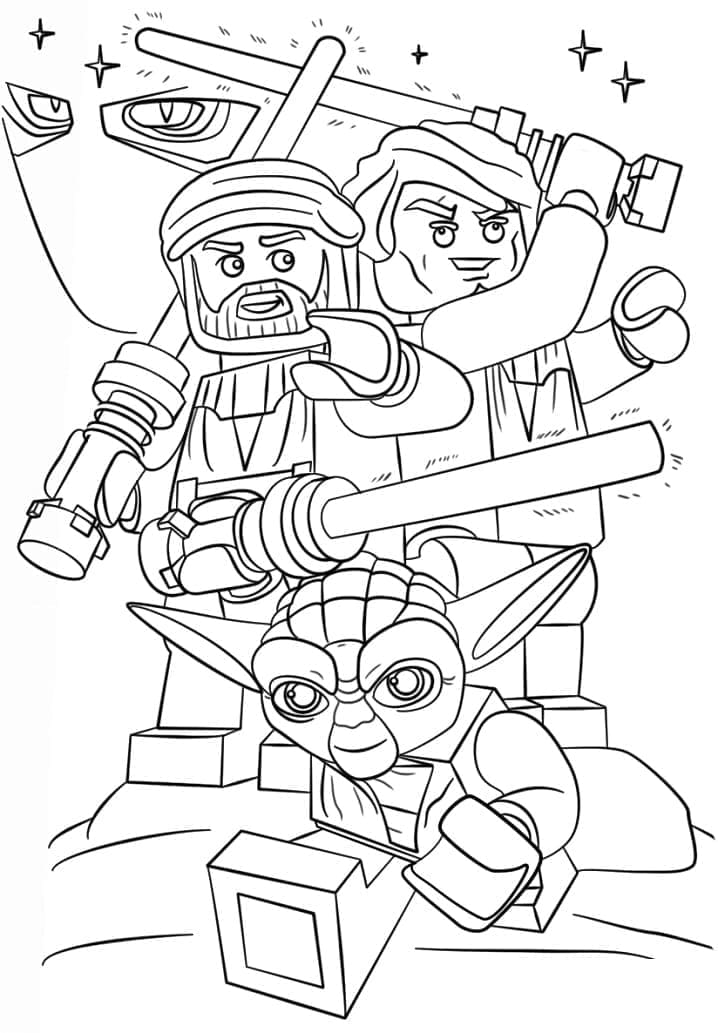 Desenho de Lego Star Wars para Crianças de 4 Anos para Colorir e Pintar
