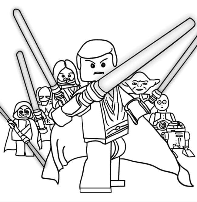 Desenho de Lego Star Wars para Crianças de 5 Anos para Colorir e Pintar