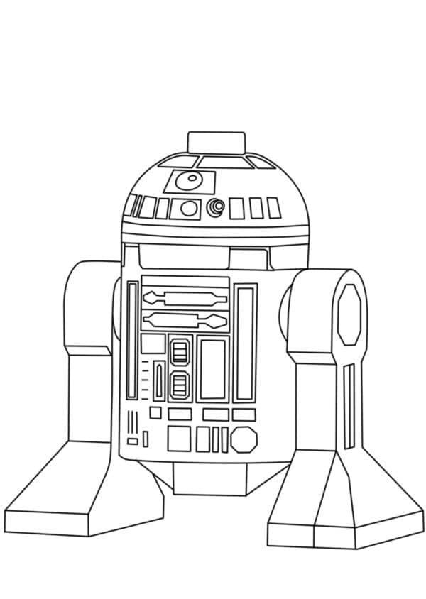 Desenho de R2 D2 Lego Star Wars para Colorir e Pintar