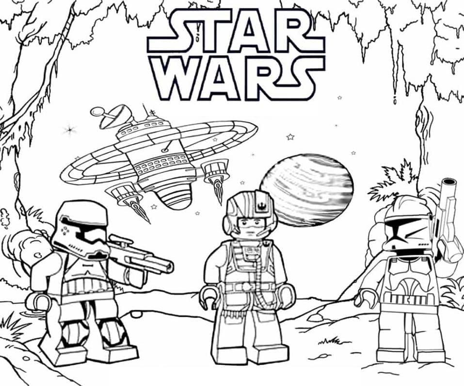 Desenho de Star Wars Lego para Colorir e Pintar