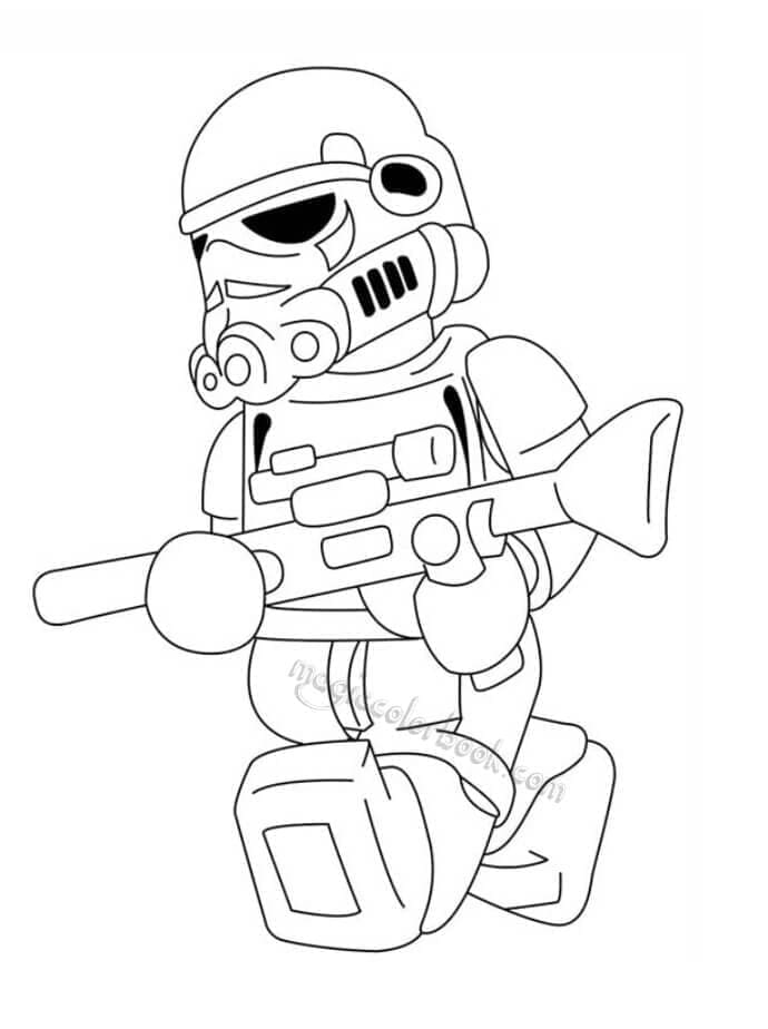 Desenho de Stormtrooper de Lego Star Wars para Colorir e Pintar
