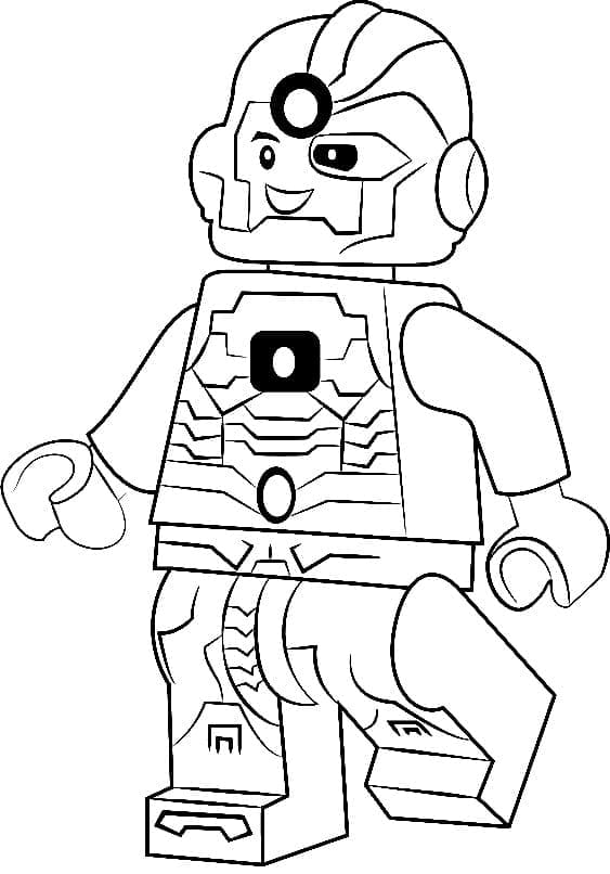 Desenho de Lego Cyborg para Colorir e Pintar
