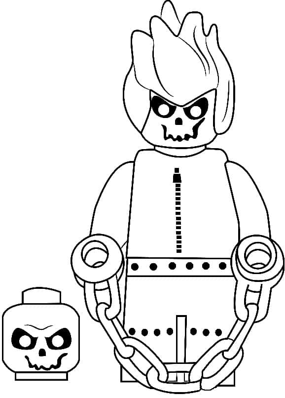 Desenho de Lego Ghost Rider para Colorir e Pintar