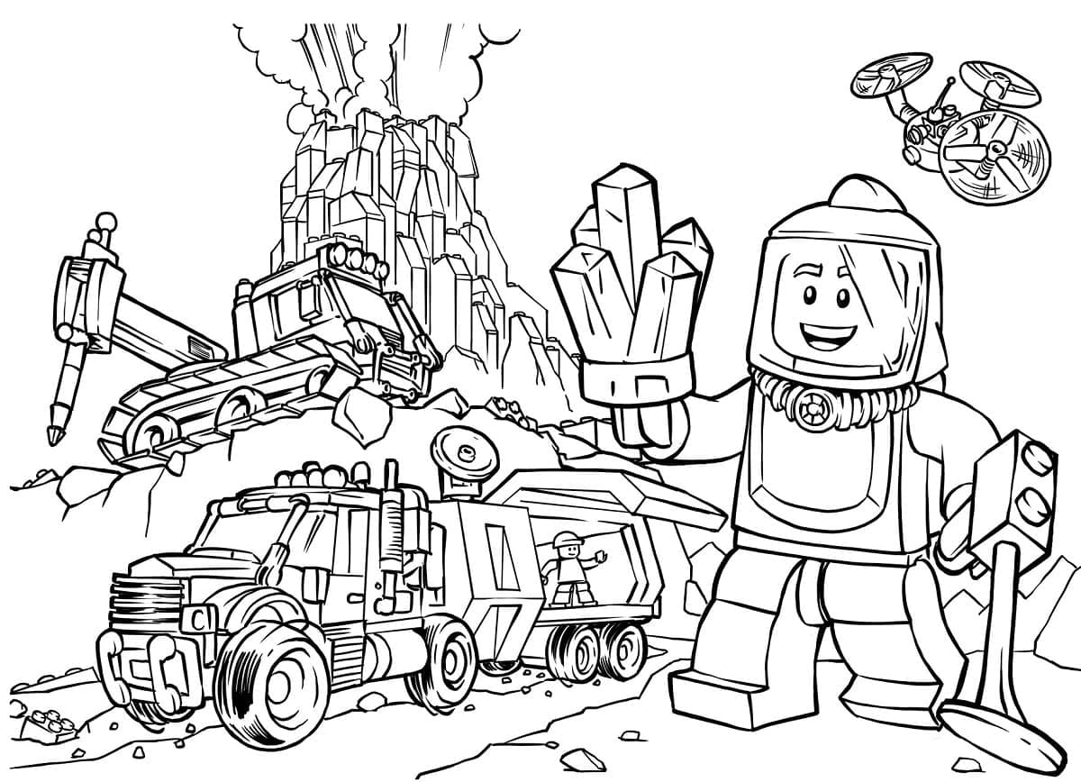 Desenho de Lego Grátis para Crianças para Colorir e Pintar