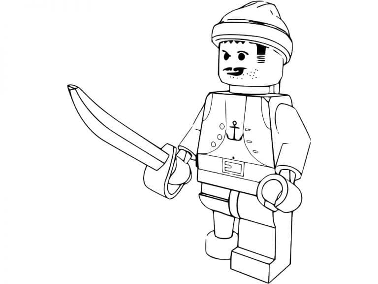 Desenho de Lego Pirata para Colorir e Pintar