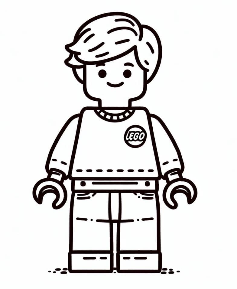 Desenho de Menino Lego para Colorir e Pintar