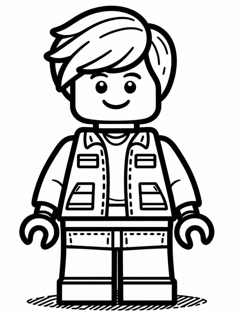 Desenho de um Menino Lego para Colorir e Pintar