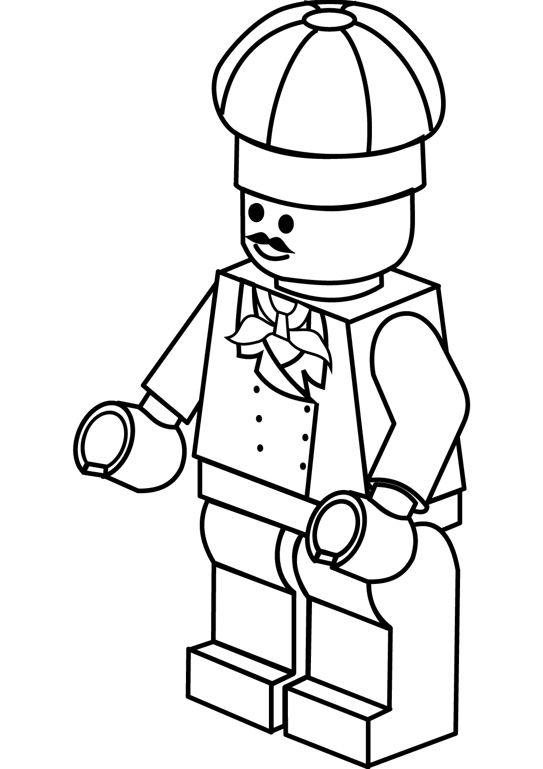 Desenho de Lego Cozinheiro para Colorir e Pintar