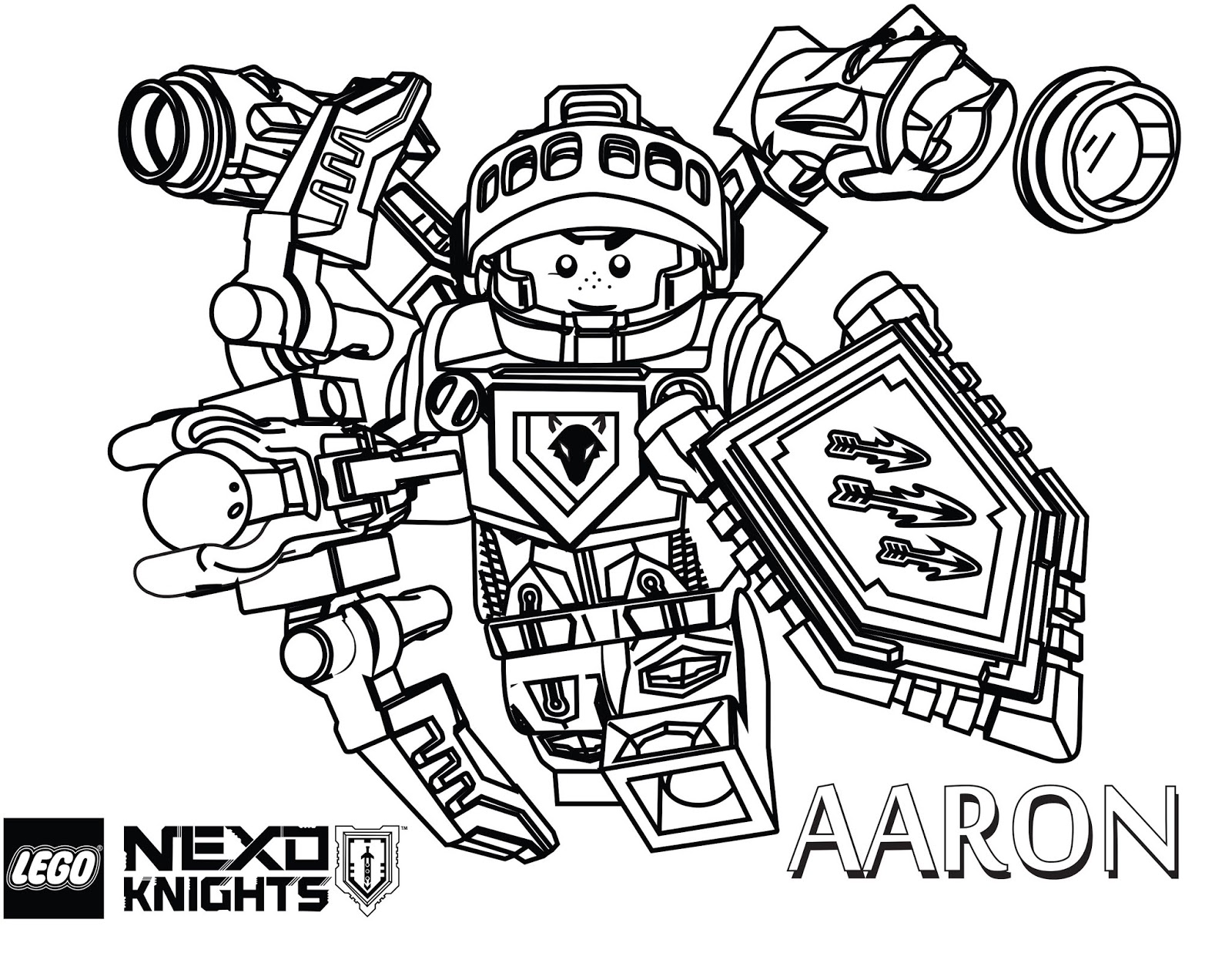Desenho Lego Aaron A4 para Colorir e Pintar