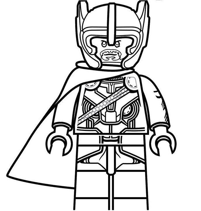 Desenho Lego do Thor para Colorir e Pintar