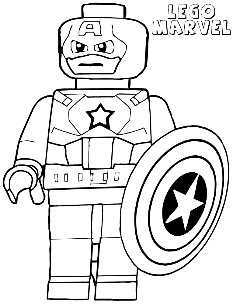 Desenho Lego Marvel para Colorir e Pintar