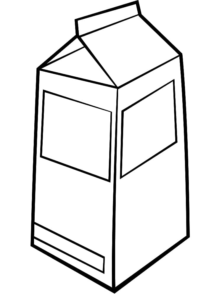 Desenho de Caixa de Leite para Colorir e Pintar
