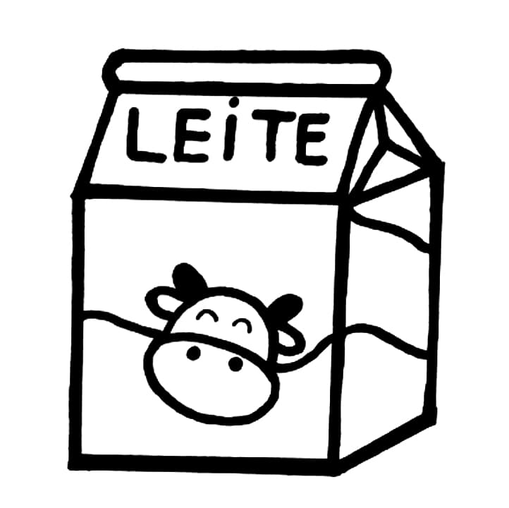 Desenho de Leite para Imprimir e Pintar