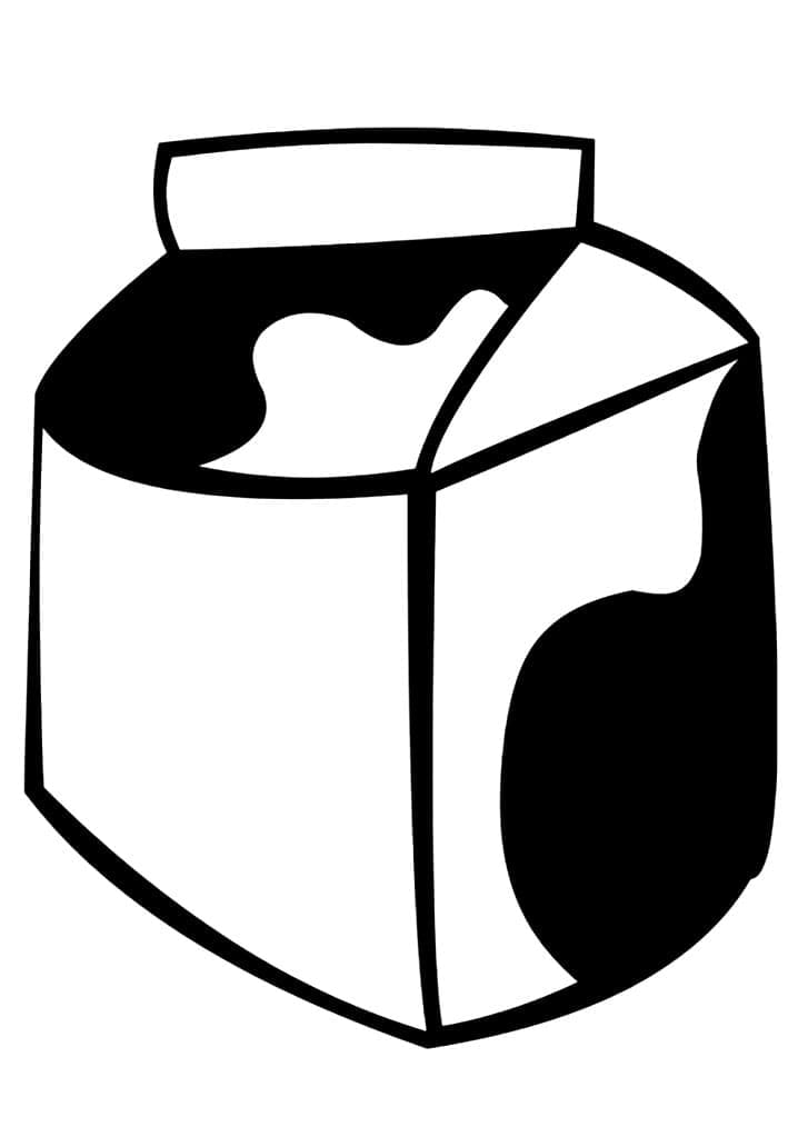 Desenho de uma Caixa de Leite para Colorir e Pintar