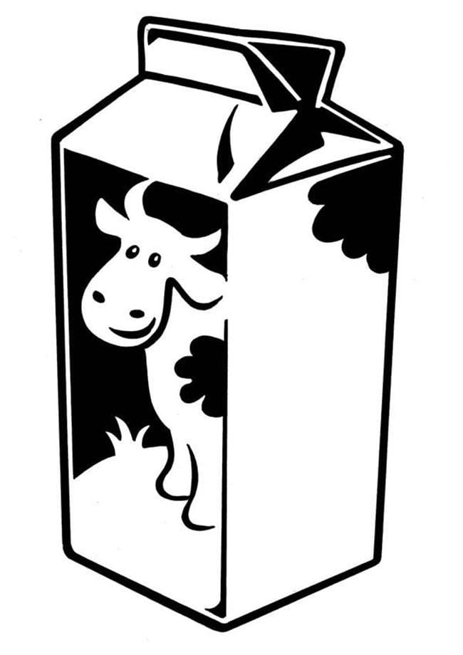 Desenho Imprimivel de Leite para Colorir e Pintar