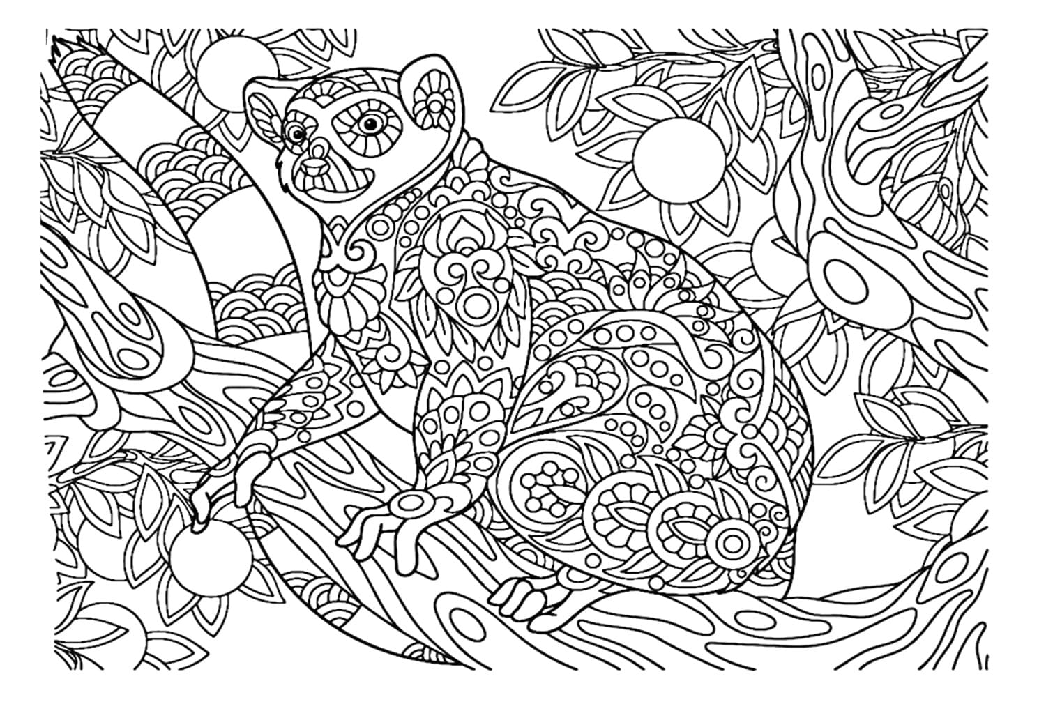 Desenho de Lemure Maravilhoso para Colorir e Pintar