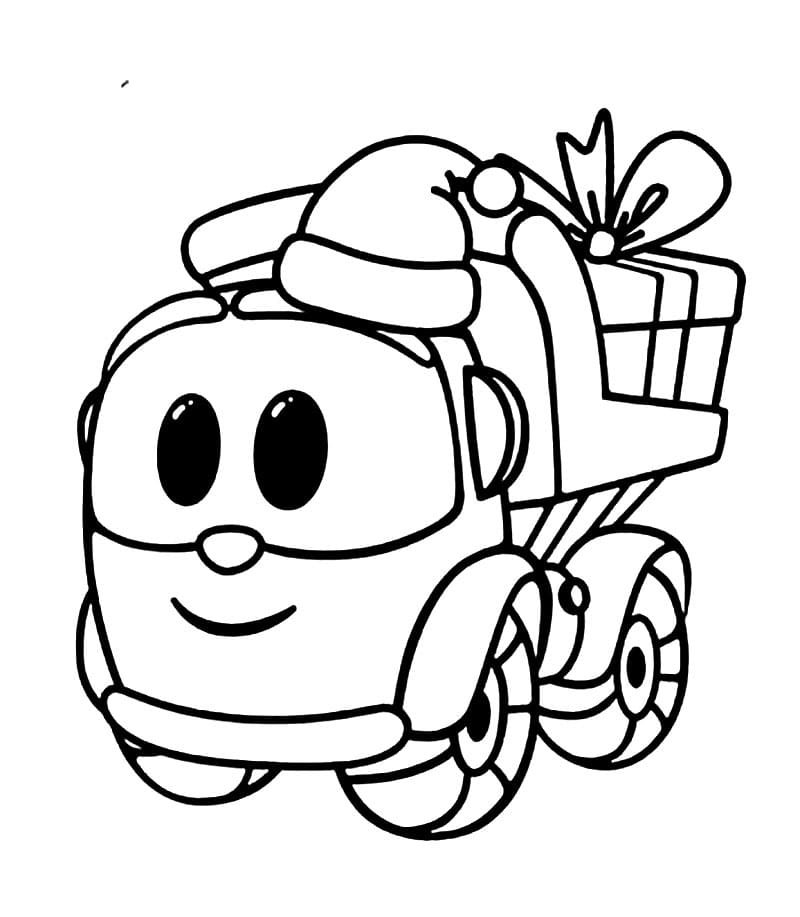 Desenho de Leo o Caminhão Brinquedo para Imprimir e Pintar