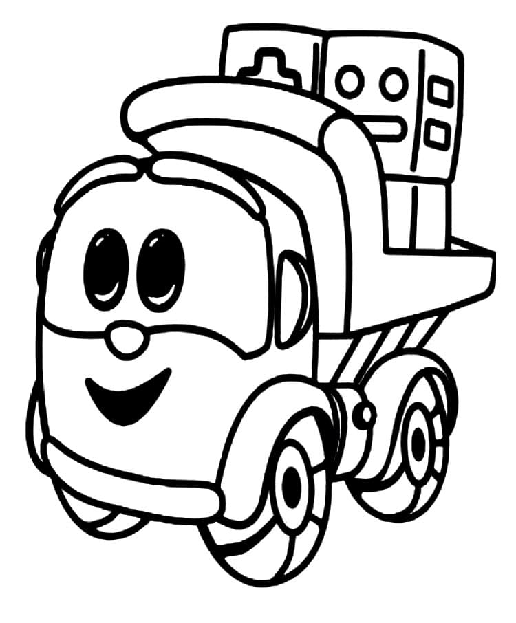 Desenho de Leo o Caminhão para Colorir e Pintar
