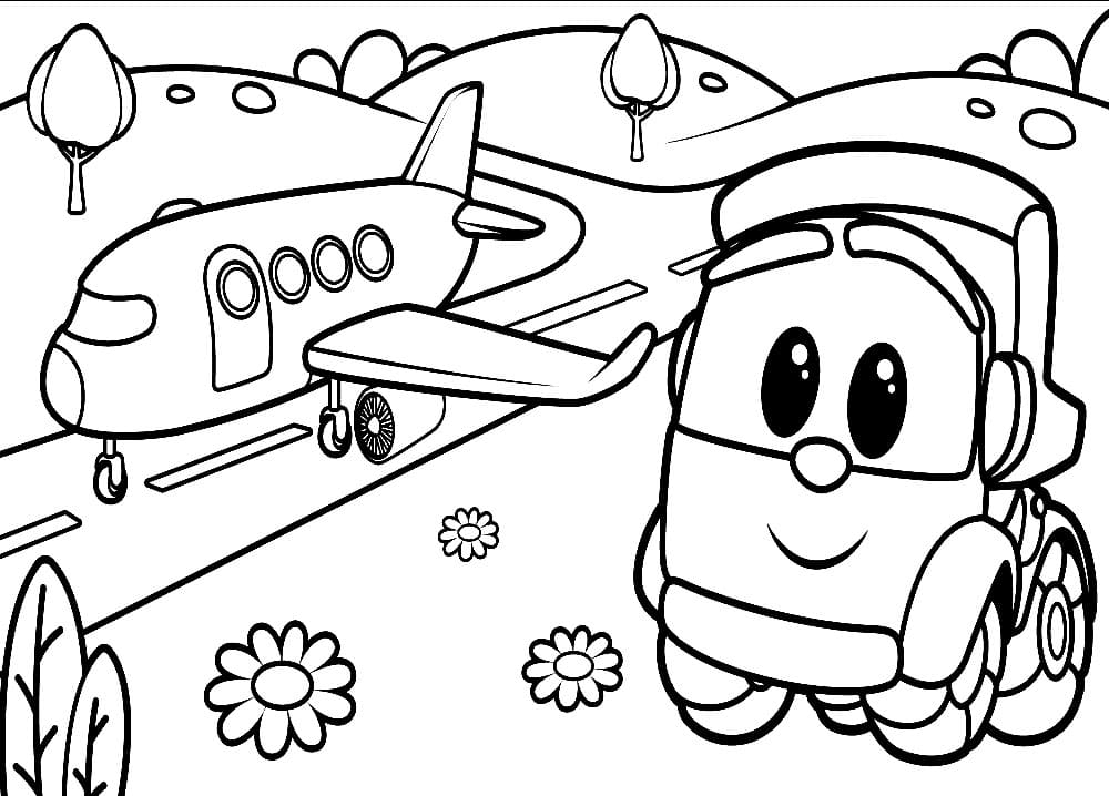 Desenho de Leo o Caminhão para Imprimir e Pintar