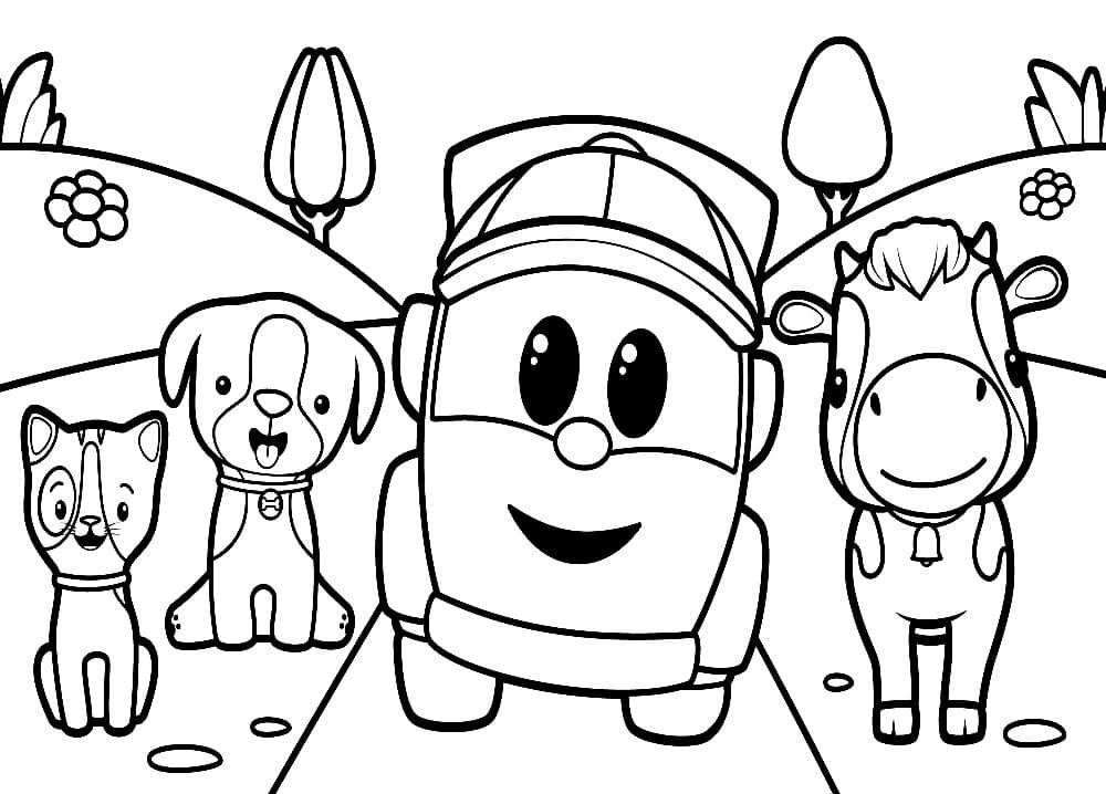 Desenho de Leo o Caminhão Pdf Grátis e Pintar