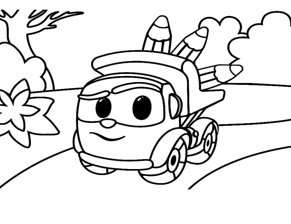 Desenho de Leo o Caminhão Pintar Giz de Cera