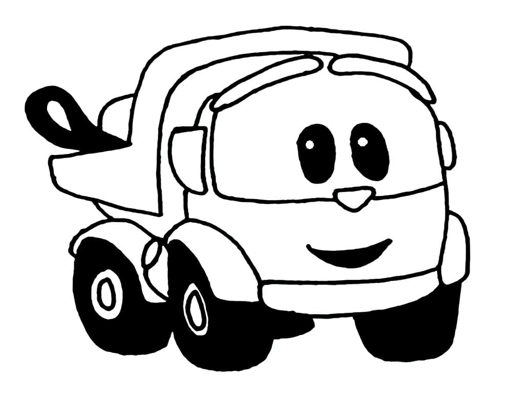 Desenho de Leo o Caminhão Veículo para Colorir e Pintar