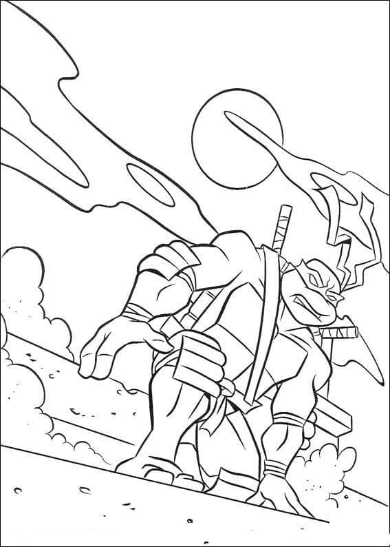 Desenho de Leonardo Tartarugas Ninja Grátis para Colorir e Pintar