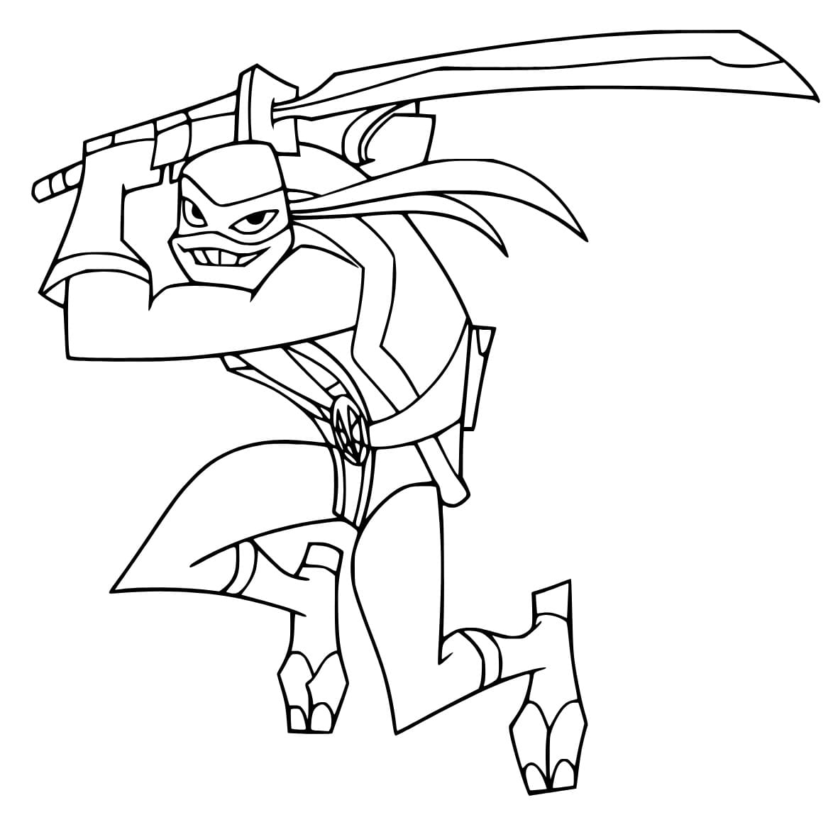 Desenho de Leonardo Tartarugas Ninja para Imprimir Grátis e Pintar