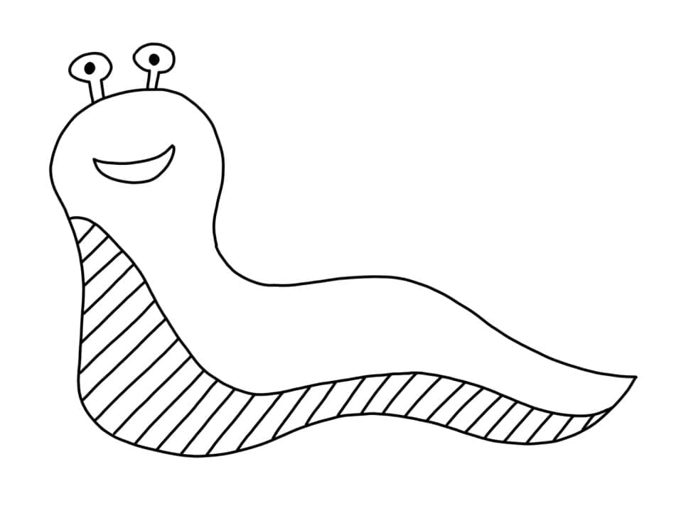 Desenho de Lesma Adorável para Colorir e Pintar
