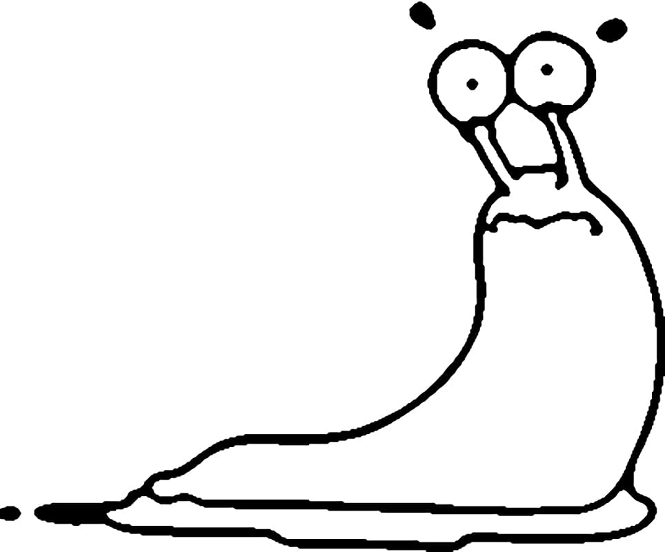 Desenho de Lesma Assustada para Colorir e Pintar