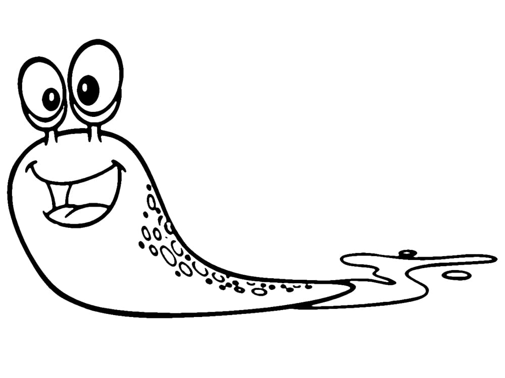 Desenho de Lesma Grátis para Crianças para Colorir e Pintar