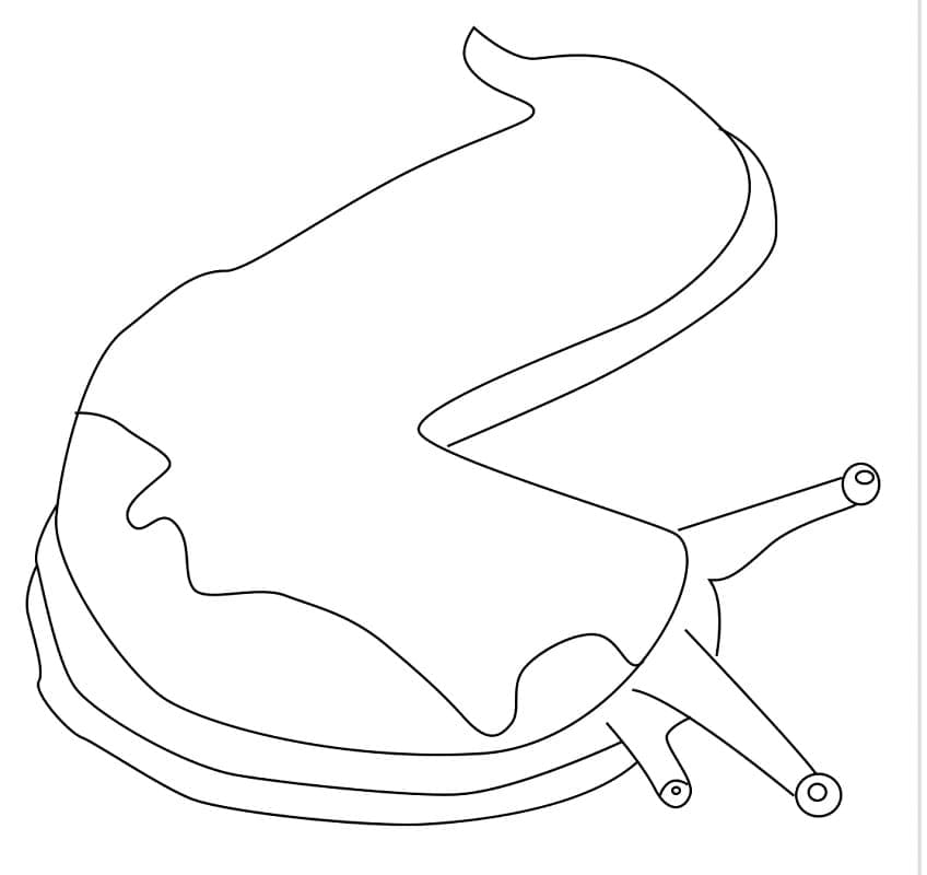 Desenho de Lesma Simples para Colorir e Pintar