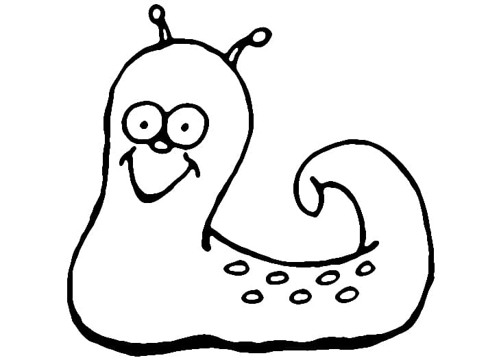 Desenho de Lesma Sorridente para Colorir e Pintar
