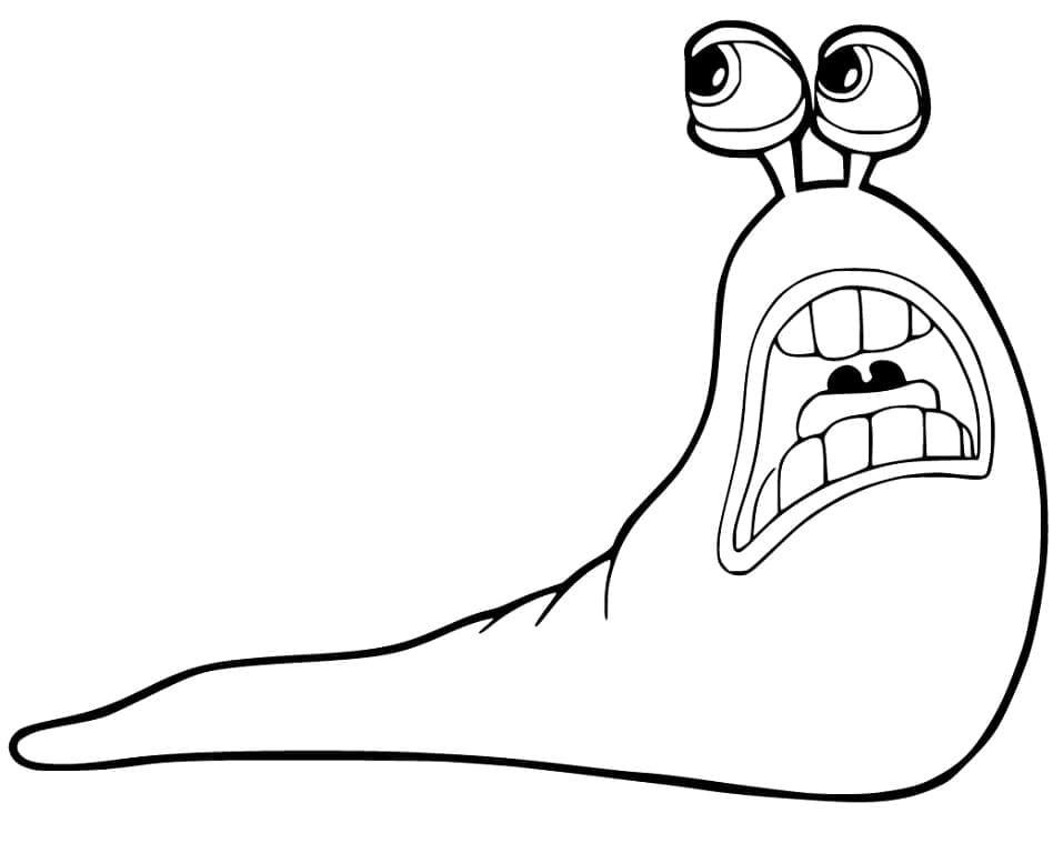 Desenho de uma Lesma de Desenho Animado para Colorir e Pintar