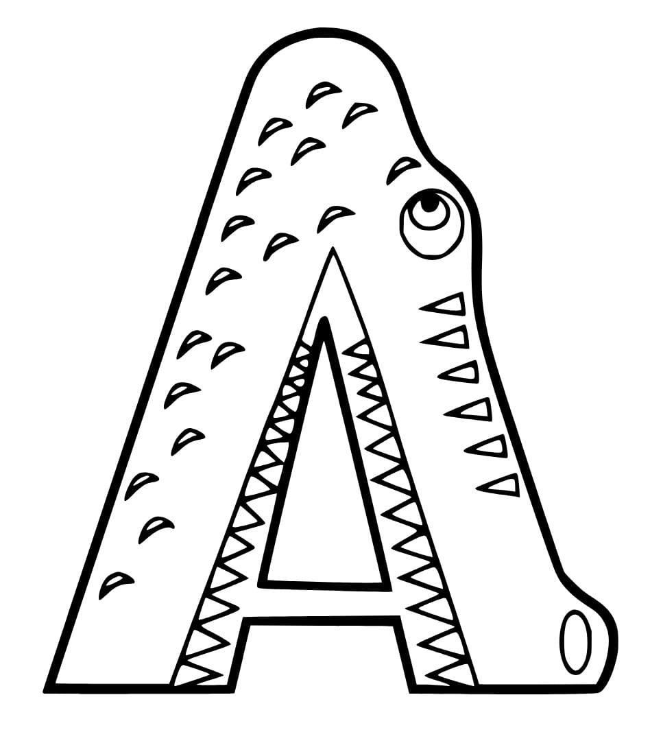 Desenho de Letra a Engracada para Colorir e Pintar