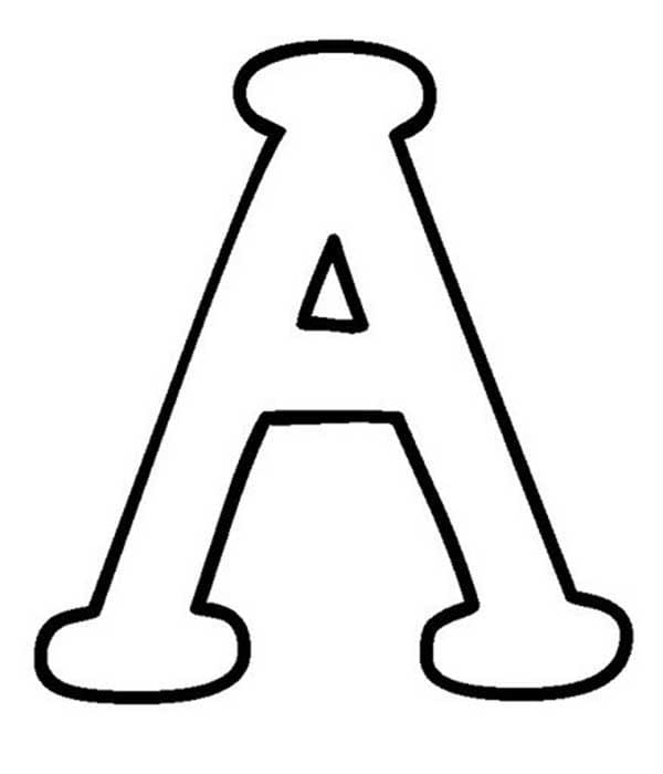 Desenho de Letra a Simples para Colorir e Pintar