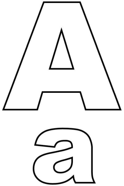 Desenho de Letra a do Alfabeto para Colorir e Pintar